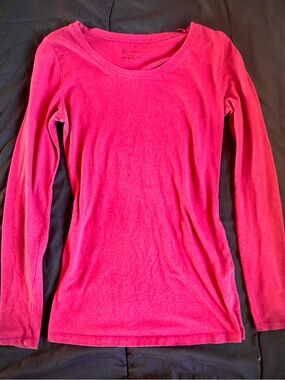 Maroon Scoop Neck Long Sleeve Top